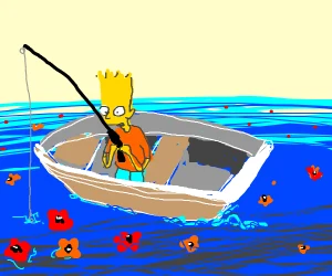 "Bart Simpson Fishing"