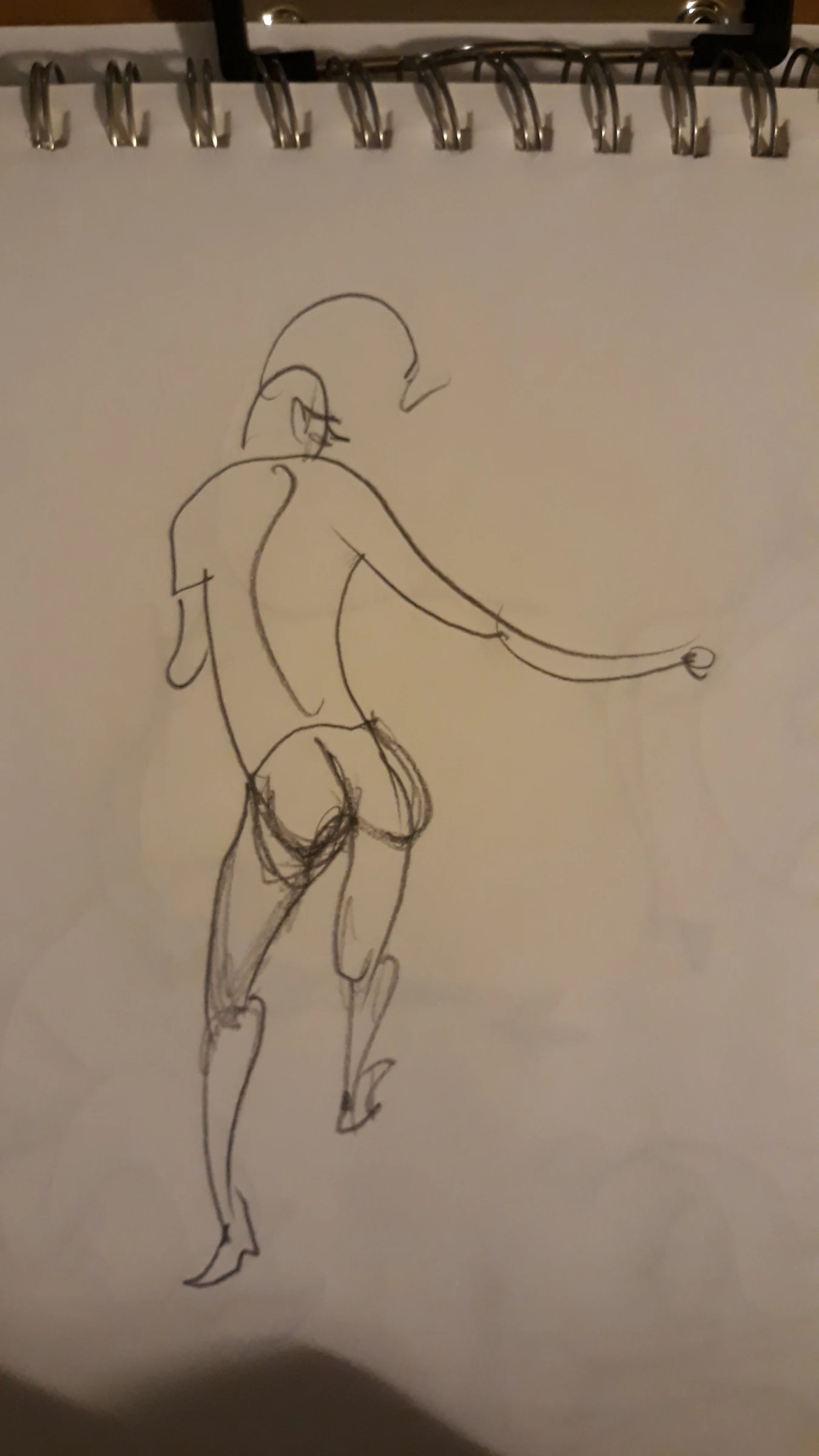 Drawing some line of motion action shots. His booty makes me laugh, so here.
