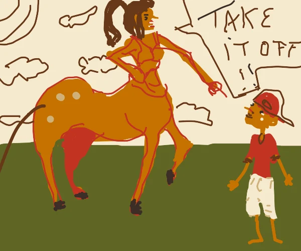 centaur girl commands boy.png