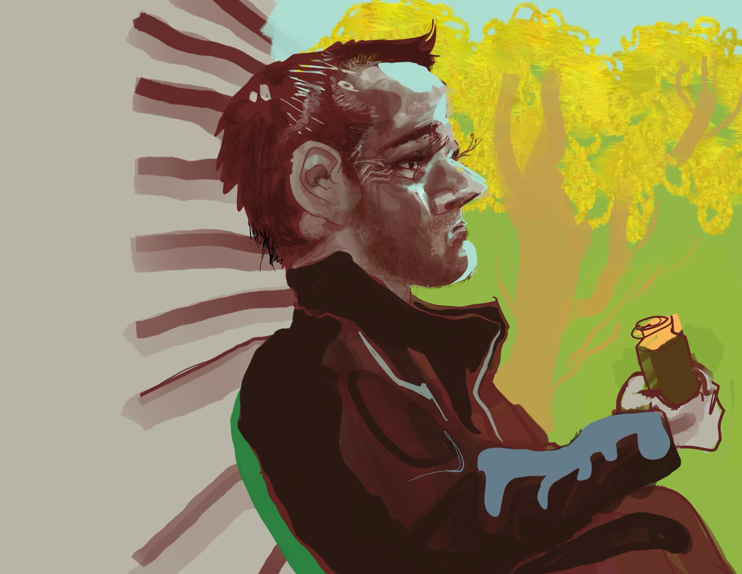 WOW. Then I REALLY overcorrected and went full Joffrey. 

This is a DISASTER. WTF AM I GOING TO DO?! I could undo, but let's tai chi this Bob Ross style! No going back! Only forward! The only way out is through! The darkest light is before the dawn! I can salvage this drawing!