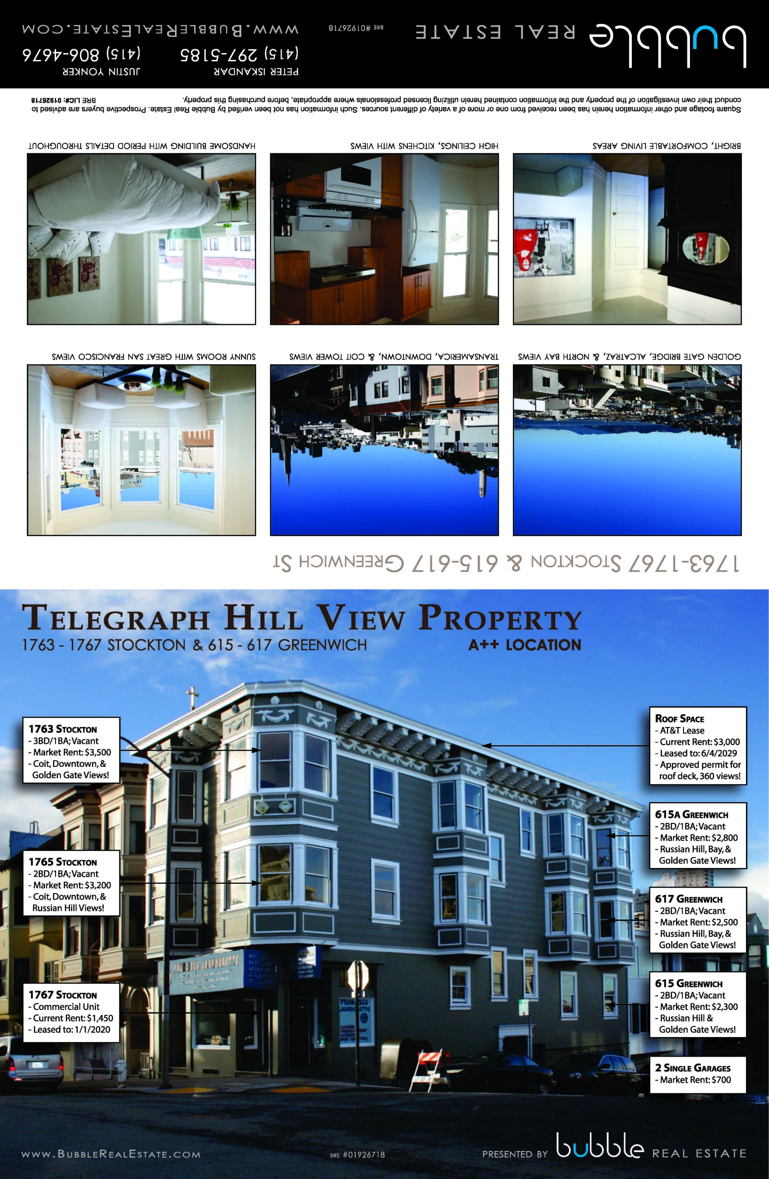 Bubble Property Spec Sheet (front & back)