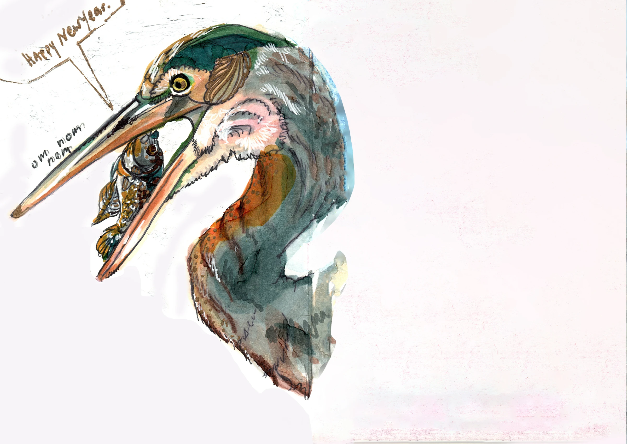 Holiday Card - Heron II