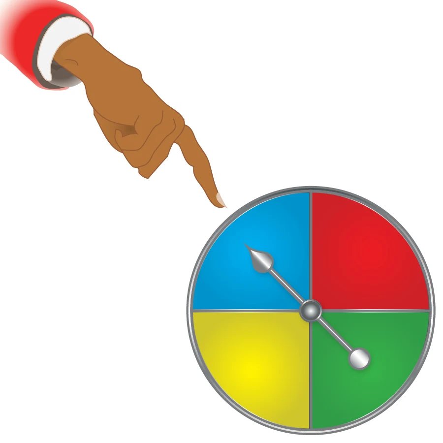 Back in the day, I contributed to the illustrations for a math text book.
I really wanted that spinner to feel judged.