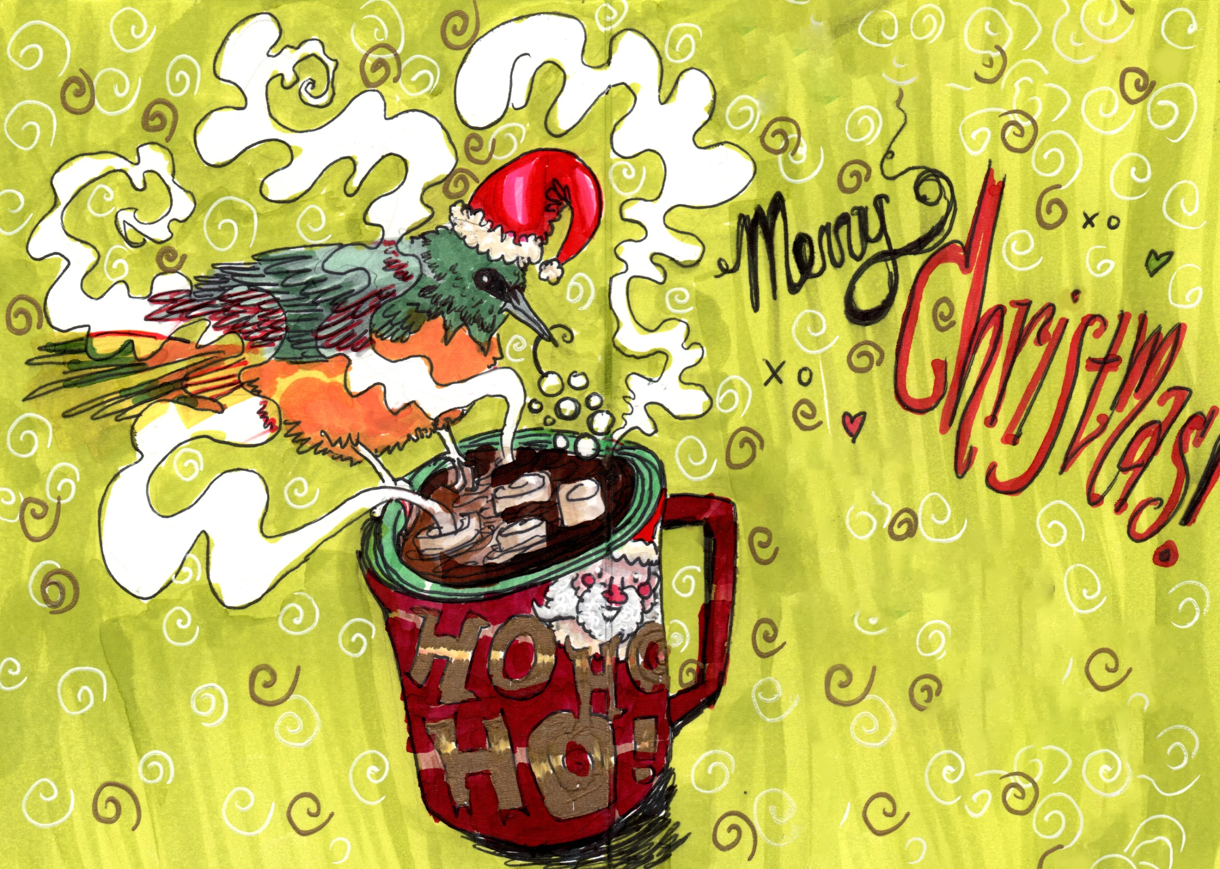 Holiday Card - Coffee Bird