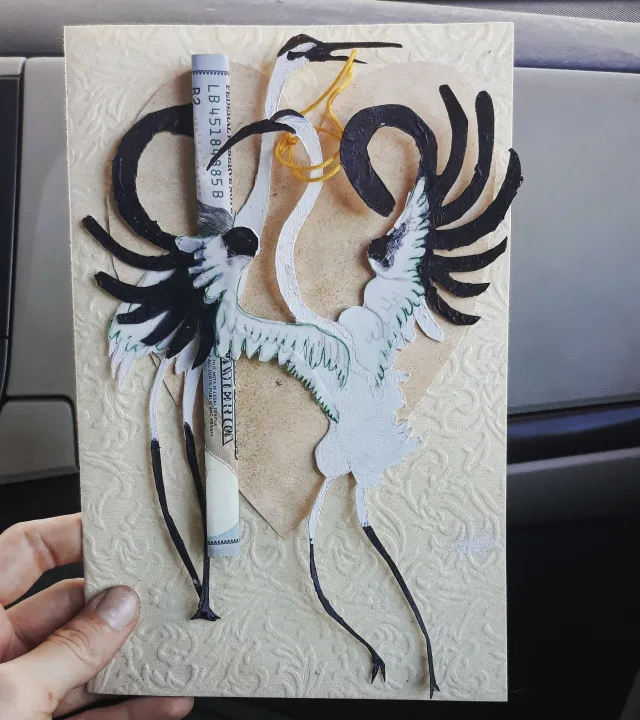 Wedding Card - Cranes